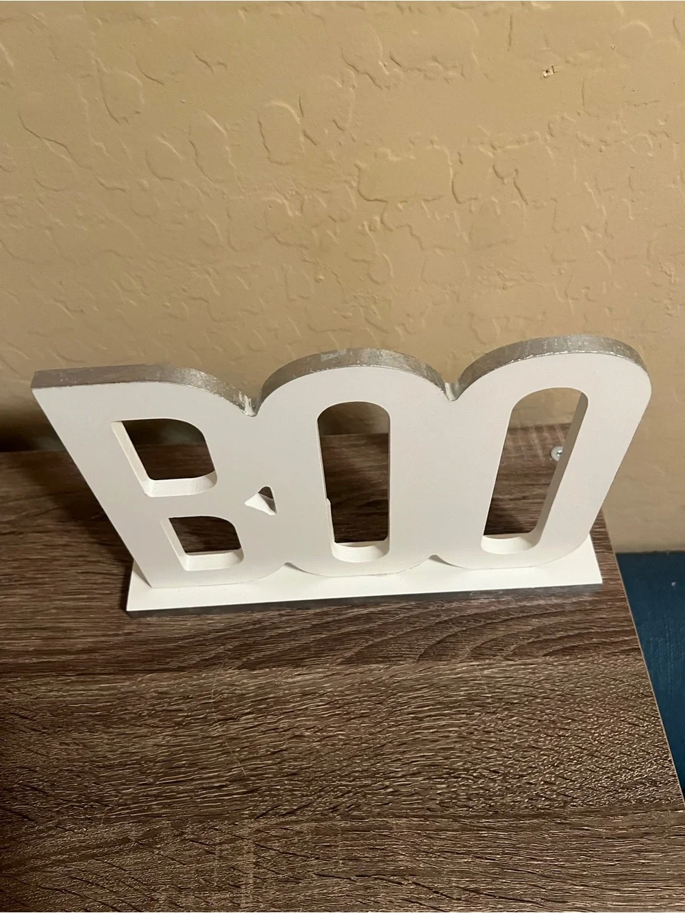 Target Hyde & Eek Boo Halloween Sign White Silver NWT